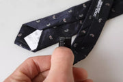 Dark Blue Fantasy 100% Silk Adjustable Men Tie Dolce & Gabbana