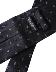 Dark Blue Fantasy 100% Silk Adjustable Men Tie Dolce & Gabbana