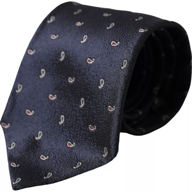 Dark Blue Fantasy 100% Silk Adjustable Men Tie Dolce & Gabbana