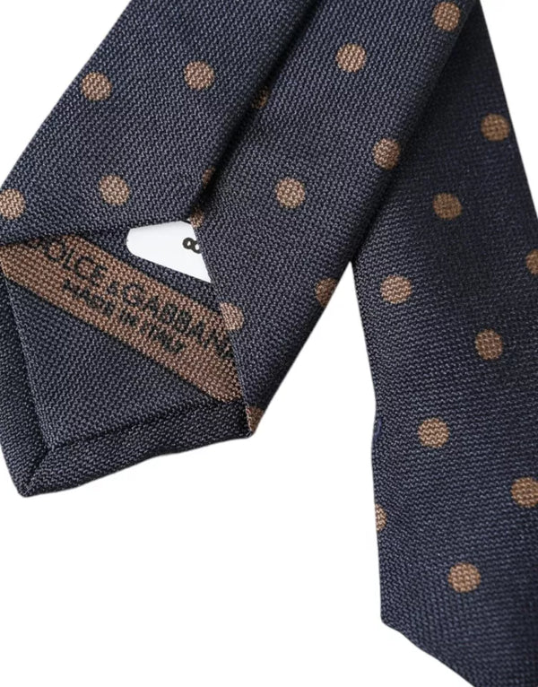 Black Dotted Fantasy Silk Adjustable Men Tie Dolce & Gabbana