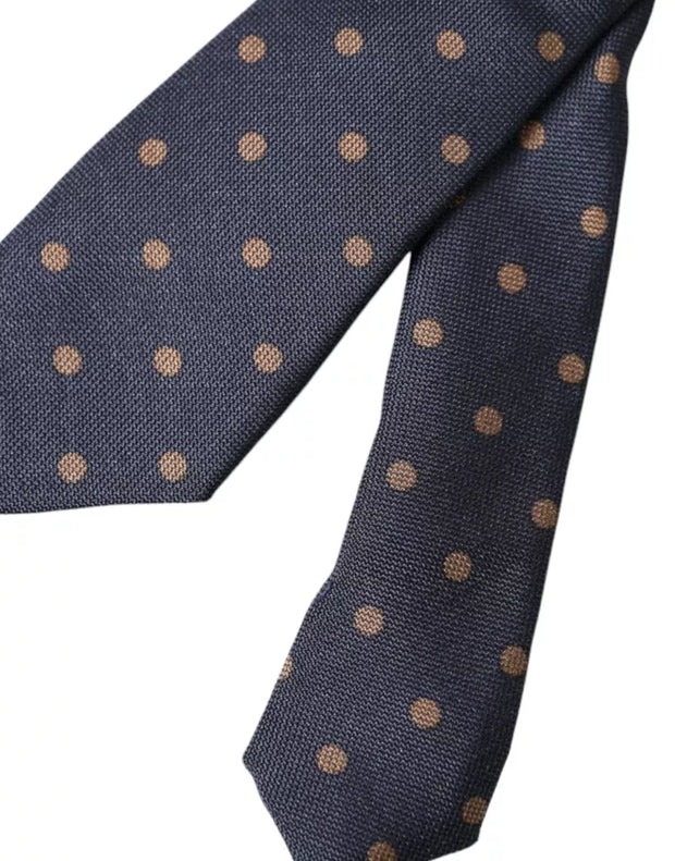 Black Dotted Fantasy Silk Adjustable Men Tie Dolce & Gabbana