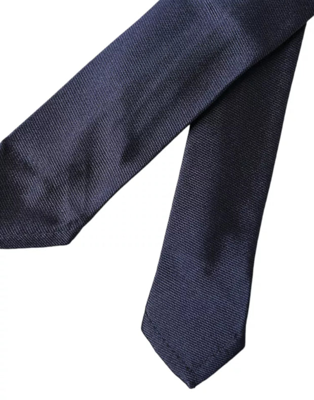 Dark Blue Silk Skinny Adjustable Tie Dolce & Gabbana