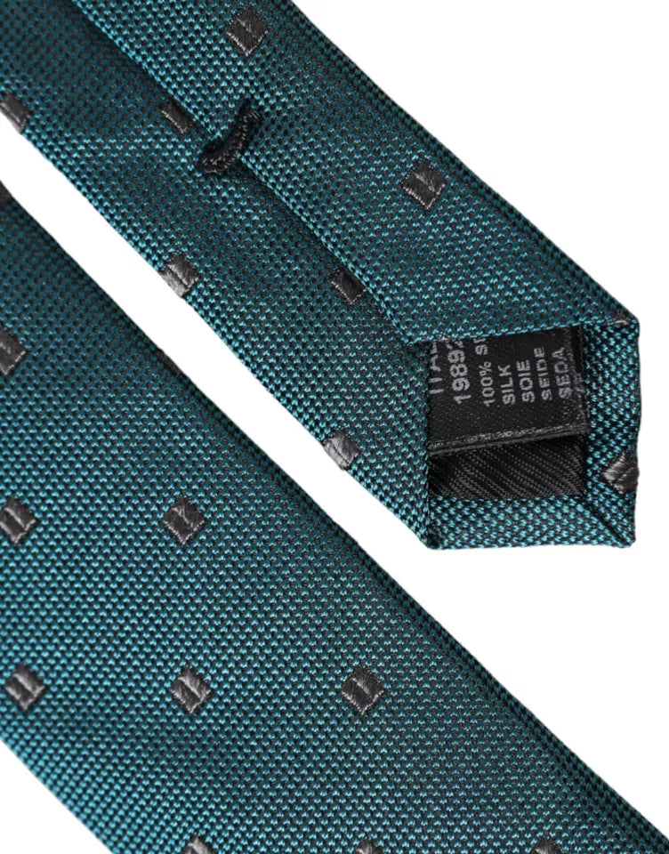 Green Patterned Silk Adjustable Men Tie Dolce & Gabbana