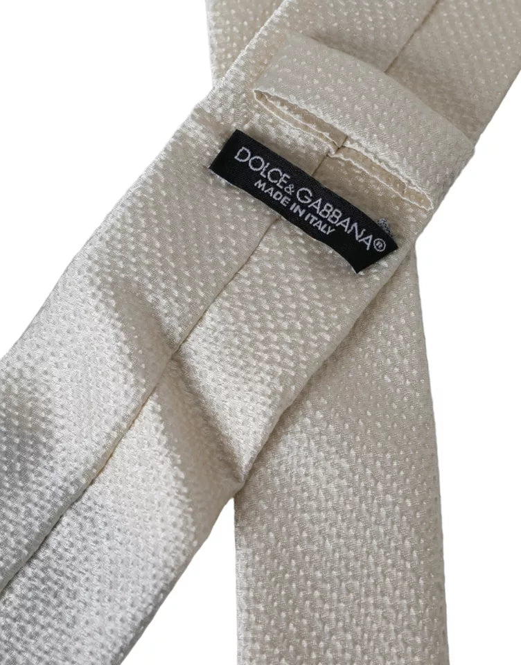 Off White 100% Silk Adjustable Necktie Men Tie Dolce & Gabbana