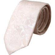 Off White Floral Brocade Silk Adjustable Men Tie Dolce & Gabbana