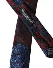 Red Blue Floral Fantasy Silk Adjustable Men Tie Dolce & Gabbana