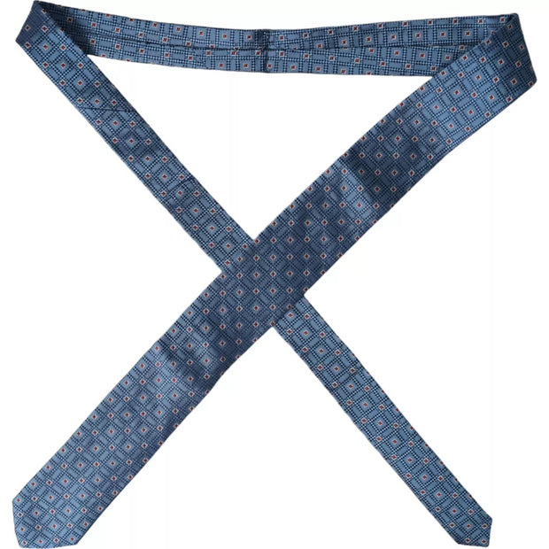 Blue Patterned 100% Silk Adjustable Men Tie Dolce & Gabbana