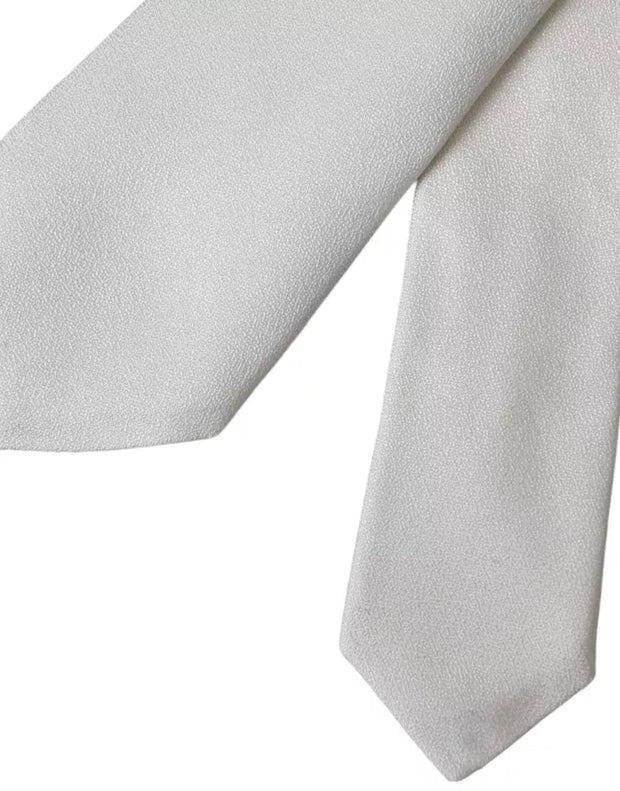 White Silk Classic Adjustable Men Tie Dolce & Gabbana