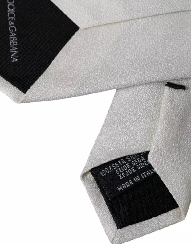 White Silk Classic Adjustable Men Tie Dolce & Gabbana