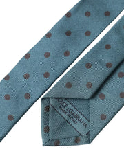 Green Black Polka Dot Silk Adjustable Men Tie Dolce & Gabbana