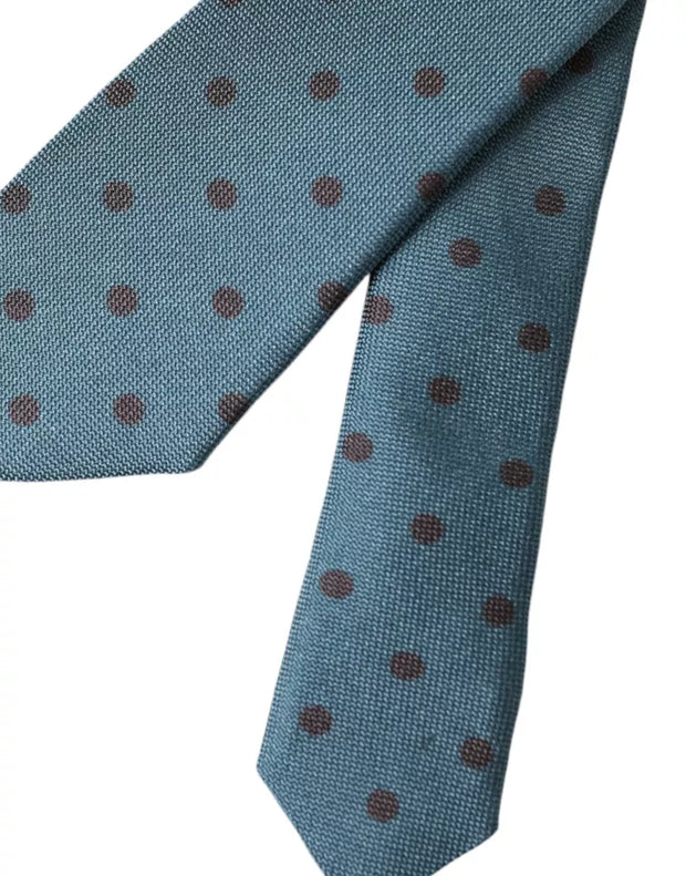 Green Black Polka Dot Silk Adjustable Men Tie Dolce & Gabbana