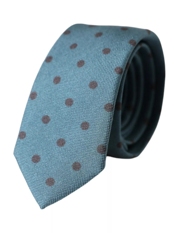 Green Black Polka Dot Silk Adjustable Men Tie Dolce & Gabbana