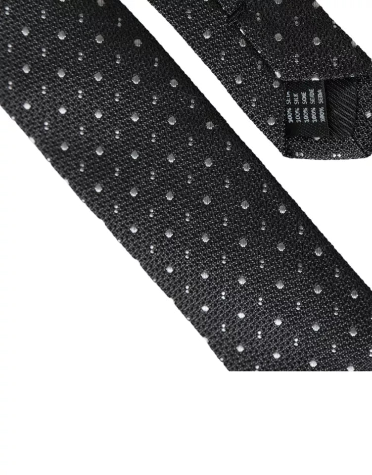 Black Polka Dot Silk Adjustable Men Tie Dolce & Gabbana