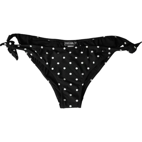 Black Polka Dot Swimwear Beachwear Bottom Bikini Dolce & Gabbana