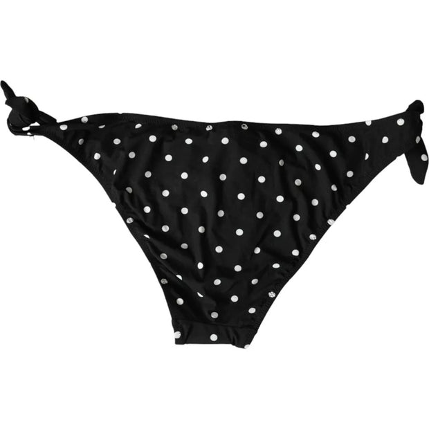 Black Polka Dot Swimwear Beachwear Bottom Bikini Dolce & Gabbana