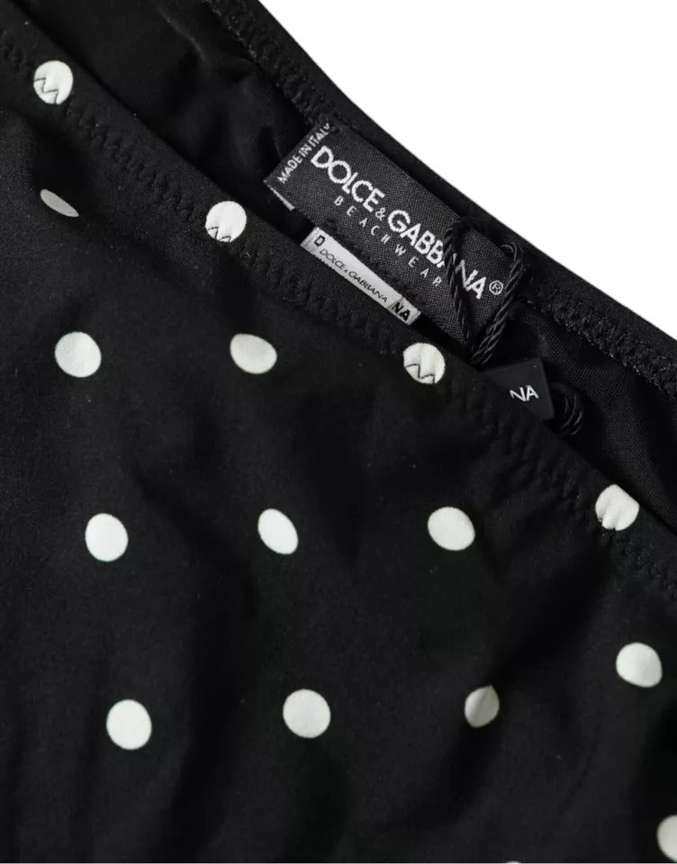 Black Polka Dot Swimwear Beachwear Bottom Bikini Dolce & Gabbana