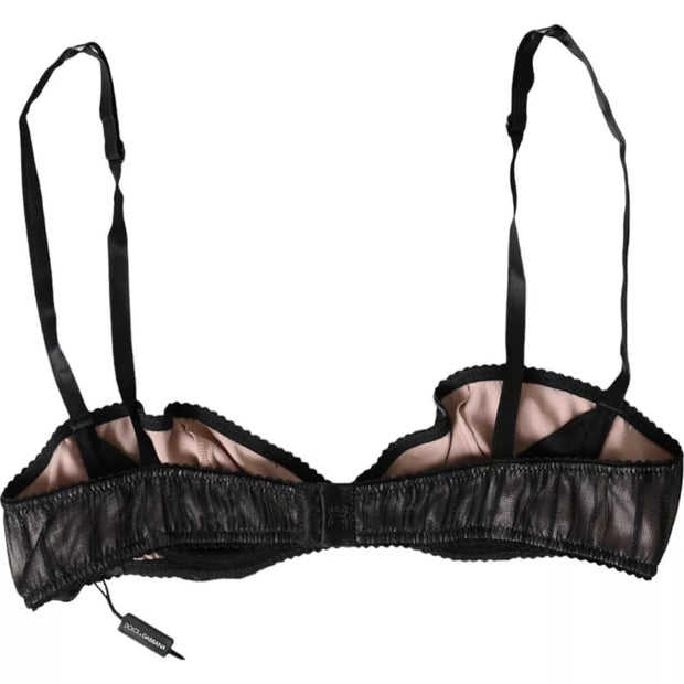 Black Silk Stretch Women Balconcino Bra Underwear Dolce & Gabbana