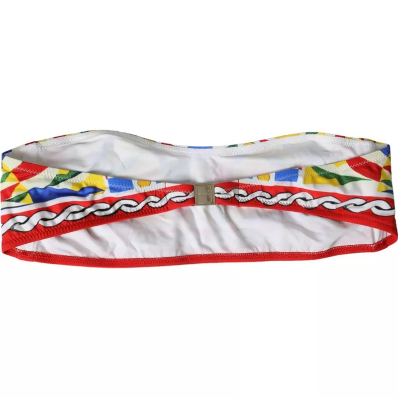 Multicolor Carretto Bandeau Swimwear Top Bikini Dolce & Gabbana