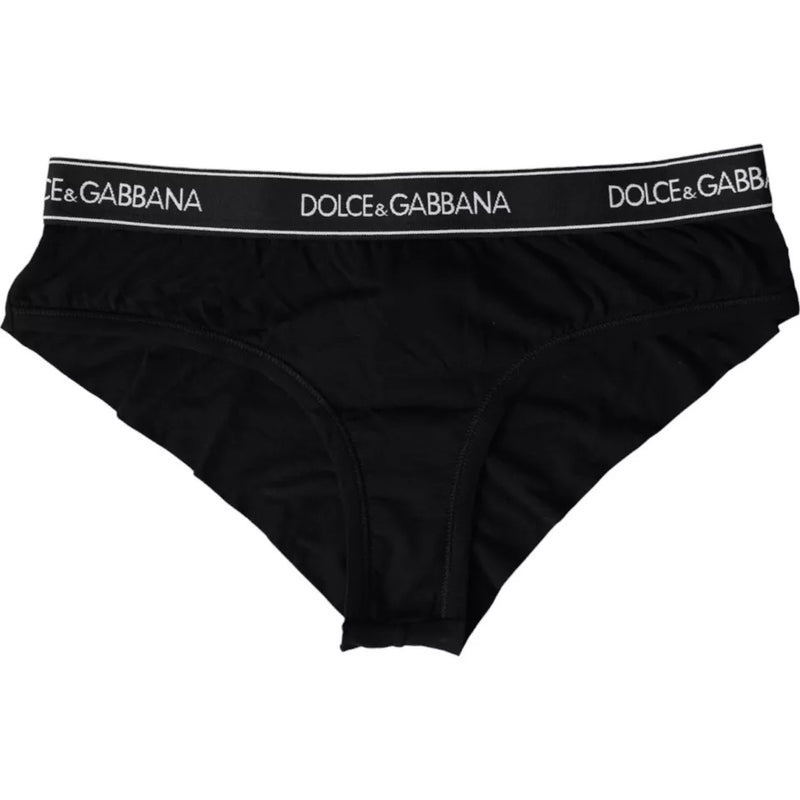 Black Modal Stretch Branded Logo Underwear Dolce & Gabbana