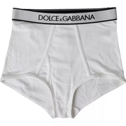 White Cotton Stretch Branded Logo Underwear Dolce & Gabbana