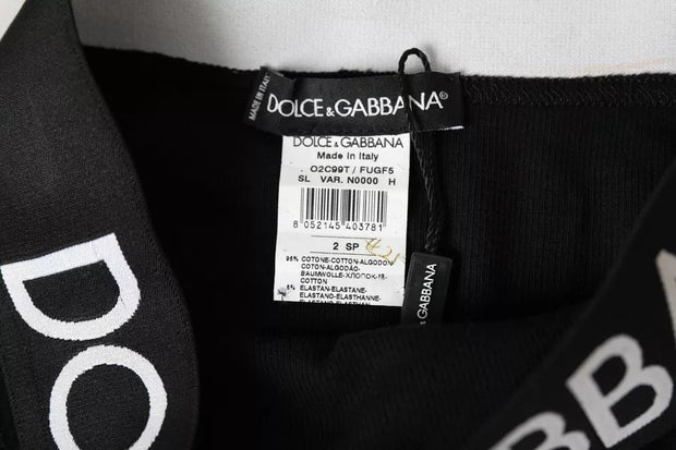 Black Cotton Stretch Branded Logo Underwear Dolce & Gabbana