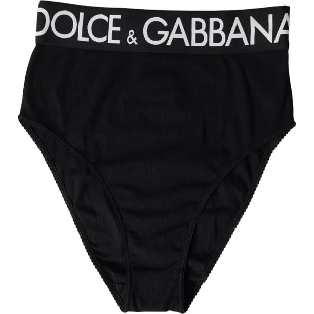 Black Cotton Stretch Branded Logo Underwear Dolce & Gabbana