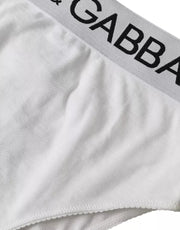 White Cotton Stretch Branded Logo Underwear Dolce & Gabbana