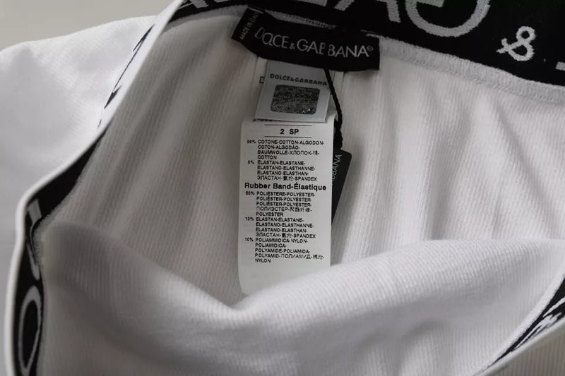 White Cotton Stretch Branded Logo Underwear Dolce & Gabbana