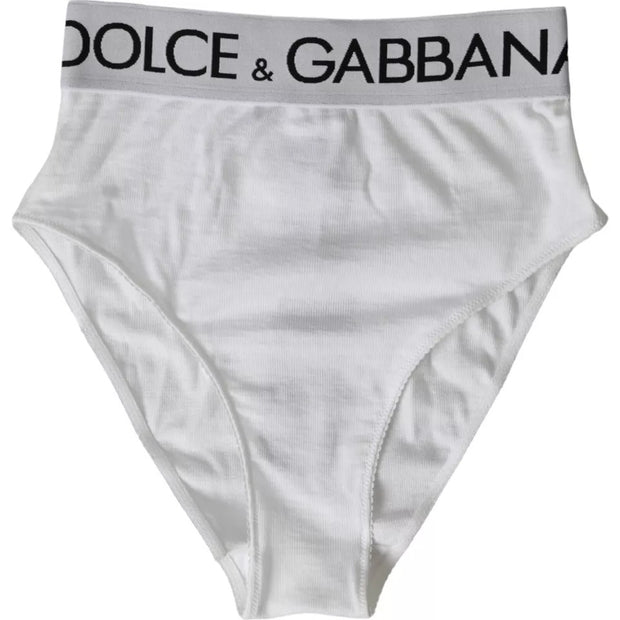 White Cotton Stretch Branded Logo Underwear Dolce & Gabbana