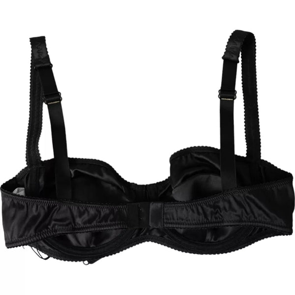 Black Silk Stretch Women Balconcino Bra Underwear Dolce & Gabbana