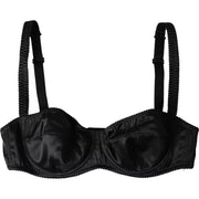 Black Silk Stretch Women Balconcino Bra Underwear Dolce & Gabbana