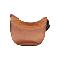 Brown Polyester Handbag Borbonese