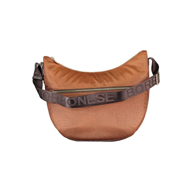 Brown Polyester Handbag Borbonese