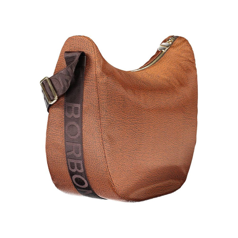 Brown Polyester Handbag Borbonese