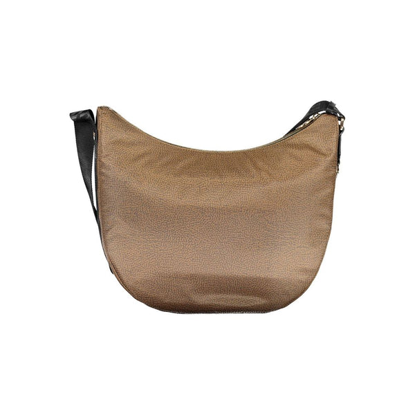 Brown Polyester Handbag Borbonese