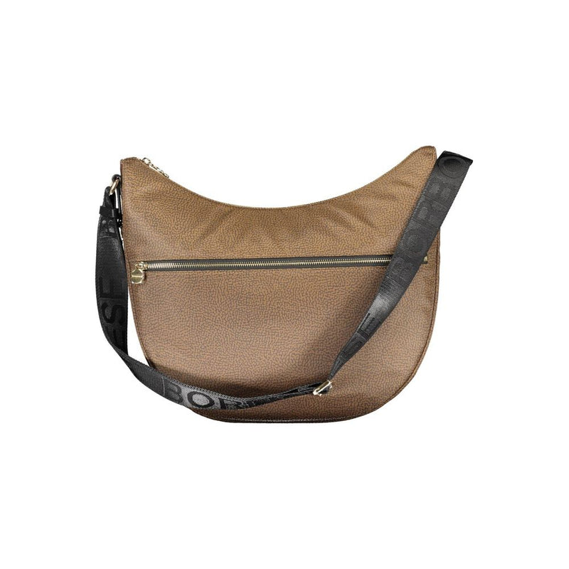 Brown Polyester Handbag Borbonese