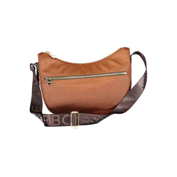 Brown Polyester Handbag Borbonese