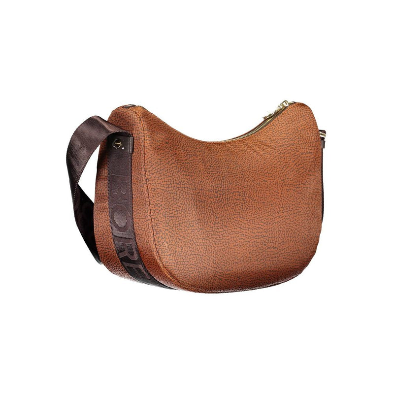 Brown Polyester Handbag Borbonese