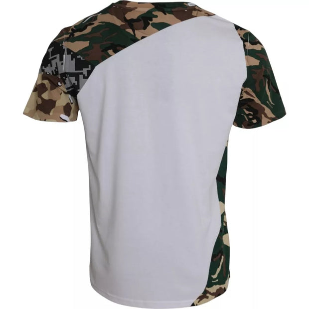 White Camouflage Stars Crew Neck Men T-shirt Dolce & Gabbana