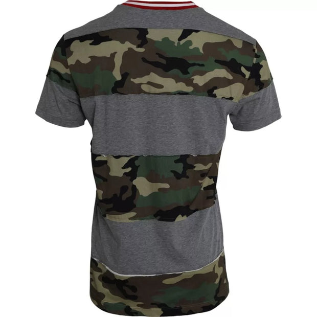 Multicolor Camouflage Cotton Crew Neck Men T-shirt Dolce & Gabbana