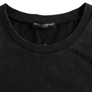 Black Graphic Print Cotton Crew Neck T-shirt Dolce & Gabbana