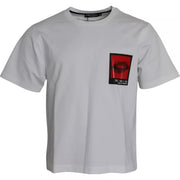 White Red Lips Print Cotton Men T-shirt Dolce & Gabbana