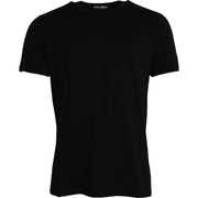 Black Cotton Round Neck Short Sleeves T-shirt Dolce & Gabbana