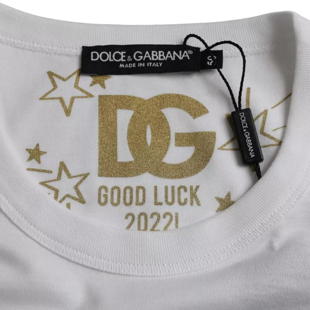 White Cotton Round Neck Short Sleeves T-shirt Dolce & Gabbana