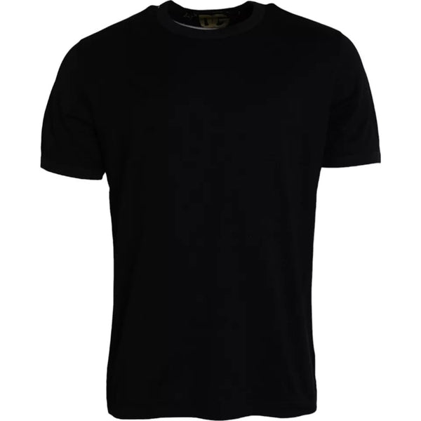 Black Cotton Round Neck Short Sleeves Men T-shirt Dolce & Gabbana