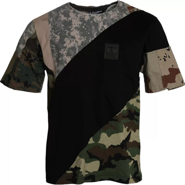 Multicolor Camouflage Cotton Round Neck Men T-shirt Dolce & Gabbana