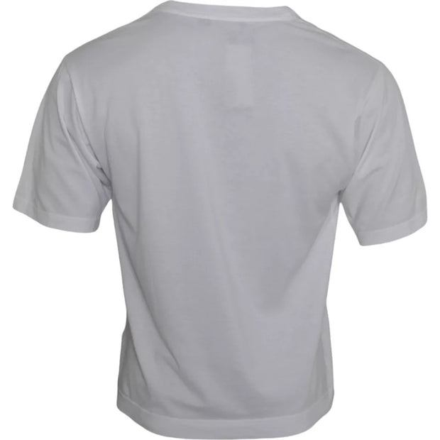 White Cotton DG Applique Men Casual T-shirt Dolce & Gabbana