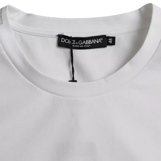 White Cotton Round Neck Short Sleeve T-shirt Dolce & Gabbana