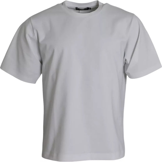 White Cotton Round Neck Short Sleeve T-shirt Dolce & Gabbana