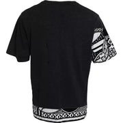 Black Graphic Printed Cotton Short Sleeves T-shirt Dolce & Gabbana